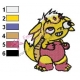 Funny Agumon Digimon Embroidery Design